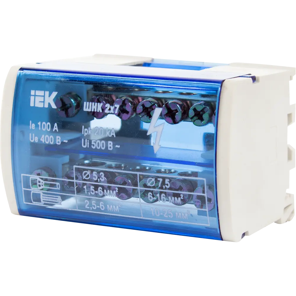 IEK Нулевая шина в корпусе для DIN-рейки на 14 подключений 12407334 STLM-0002135