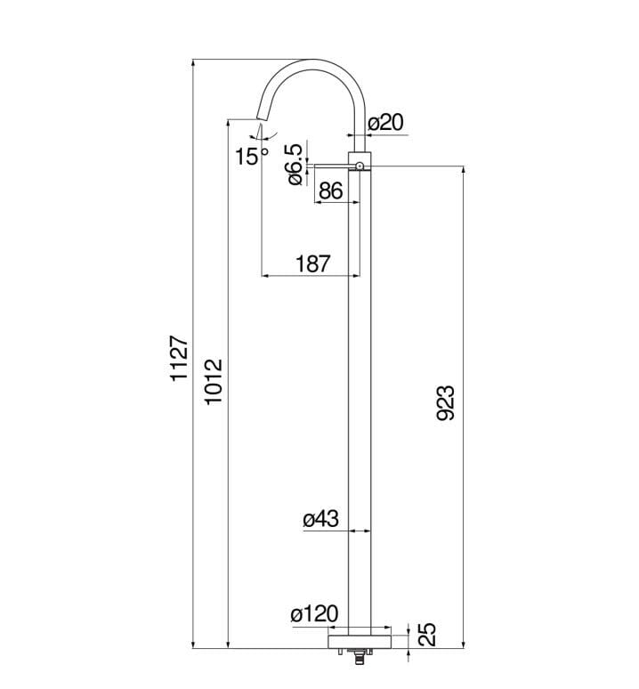 Однорычажный напольный смеситель для раковины с аэратором Nobili Velis ARCH-00077265 - Вид №5