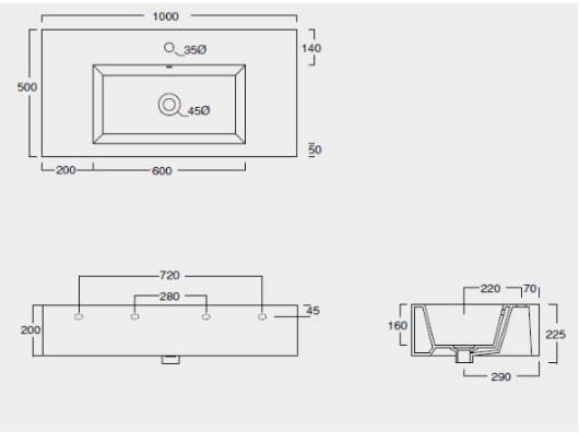 Керамическая прямоугольная подвесная раковина Alice Ceramica ARCH-00116397 - Вид №8