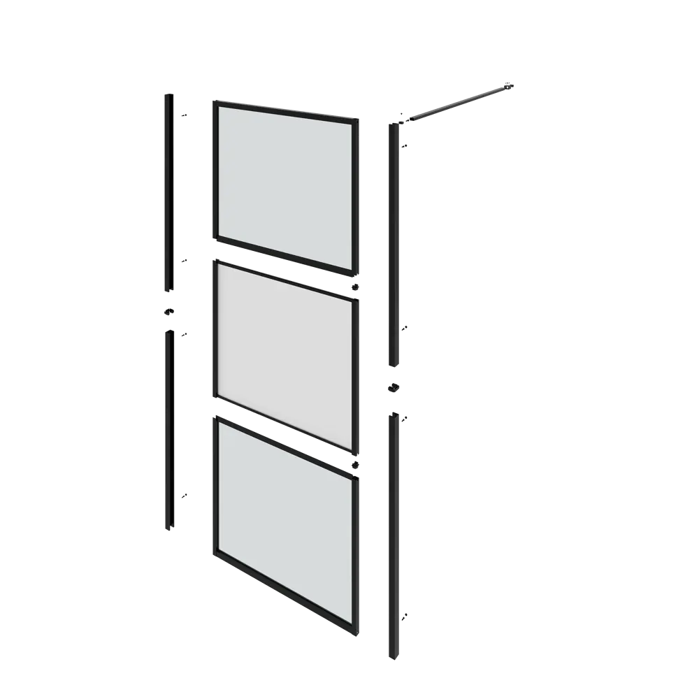 Душевая перегородка Awero Alcora 90x80см стекло прозрачное 6мм STLM-2076631 - Вид №2