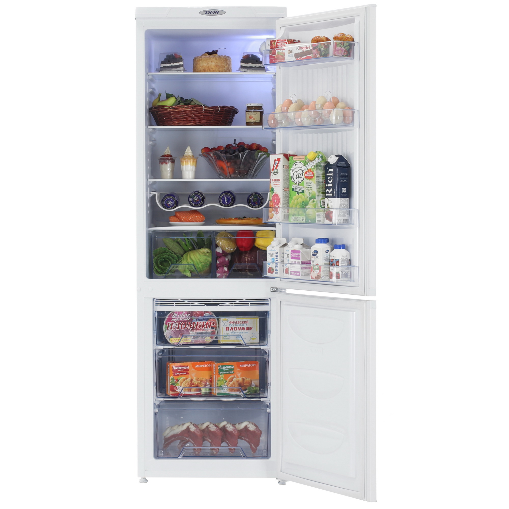 1330100 Холодильник с морозильником   DON R-291 BI белый STDN-0002619 - Вид №5