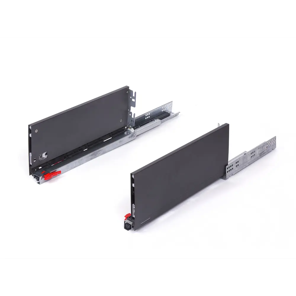 Комплект роликовых направляющих Flowbox h144 400 мм, сталь, цвет антрацит 85441371 STLM-2144066 Santreyd  - Вид №3