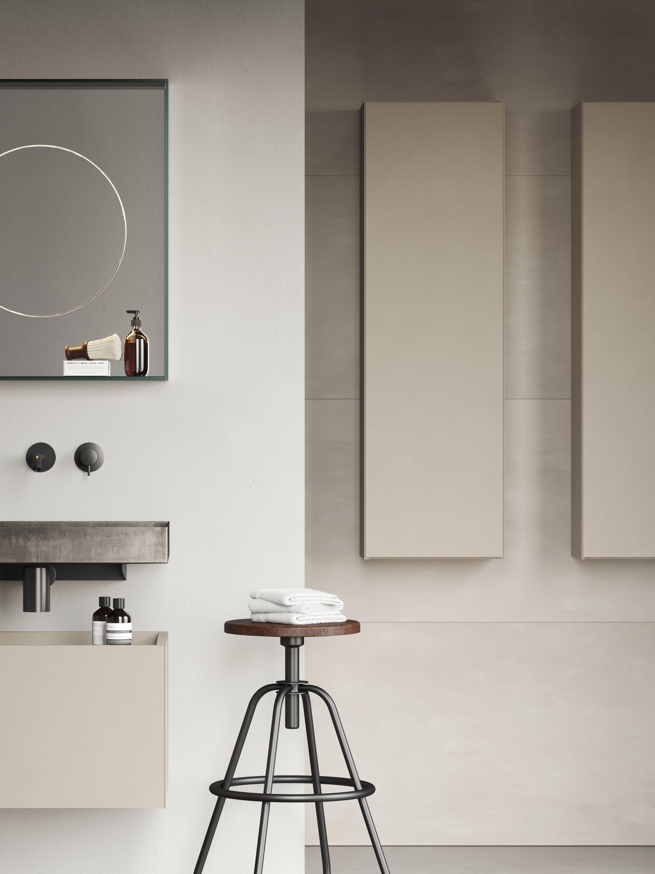 Настенный шкаф для ванной комнаты с дверцами Rexa Compact Living ARCH-00085287 - Вид №1