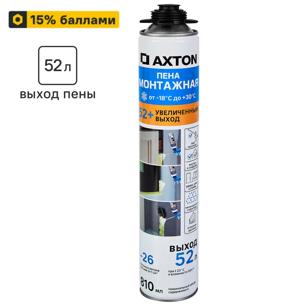 Axton Professional 52 - профессиональная монтажная пена для строительных работ 89351883 STLM-1500837