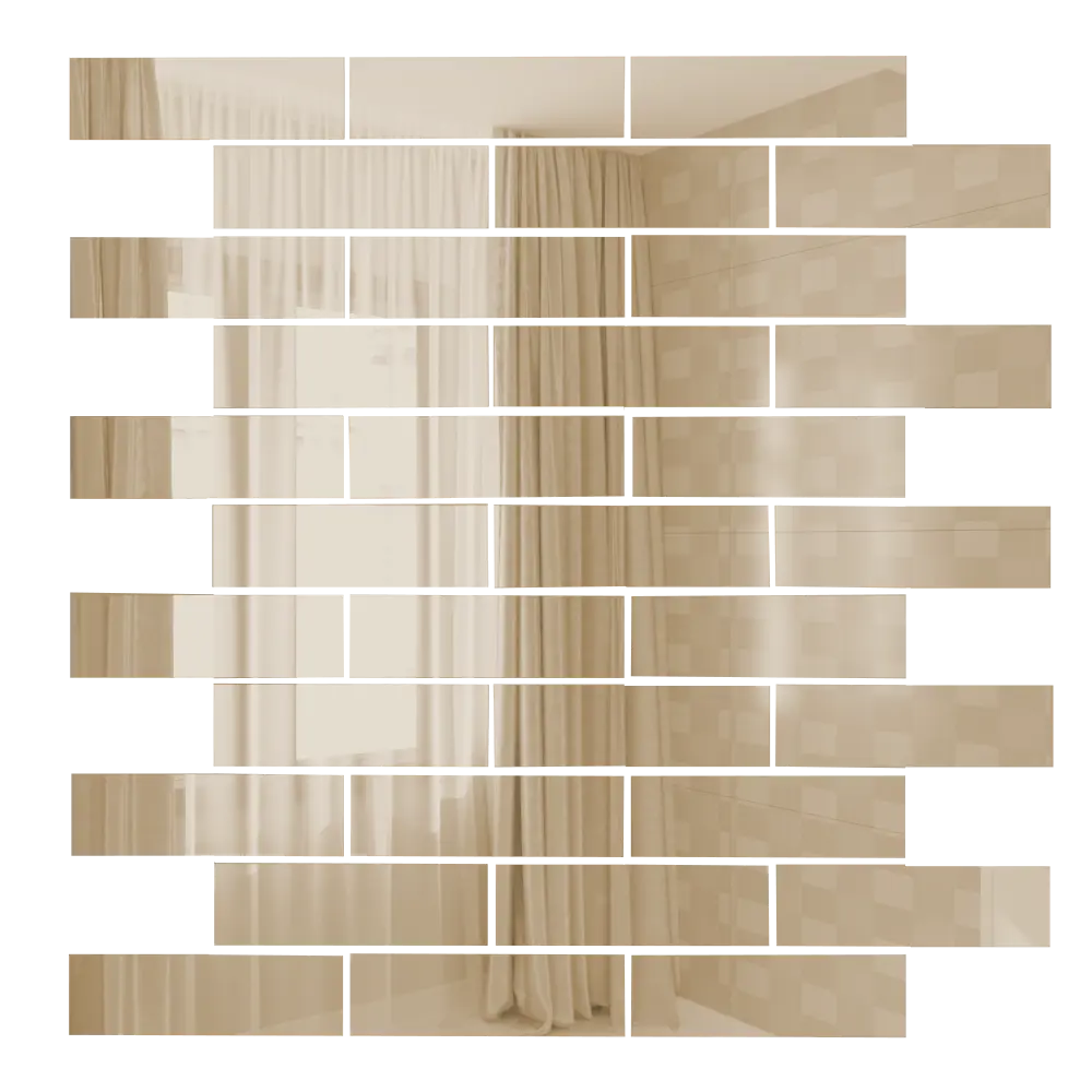 Зеркальная мозаика ДСТ Б8025 30x30см чип 80x25 мм цвет Бронза