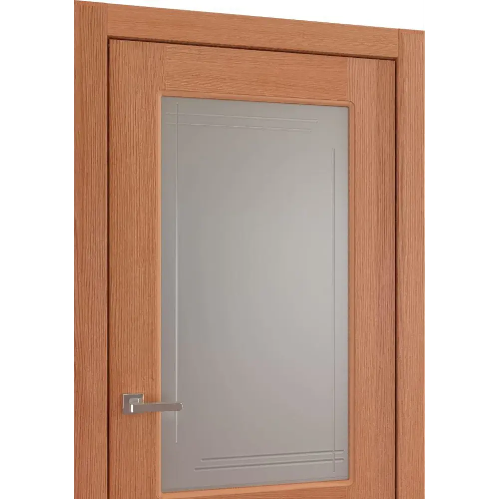 89161232 Дверь межкомнатная со стеклом Бристоль 60x200 см шпон цвет дуб американский без замка, без петель STLM-0903396 BELWOODDOORS  - Вид №1