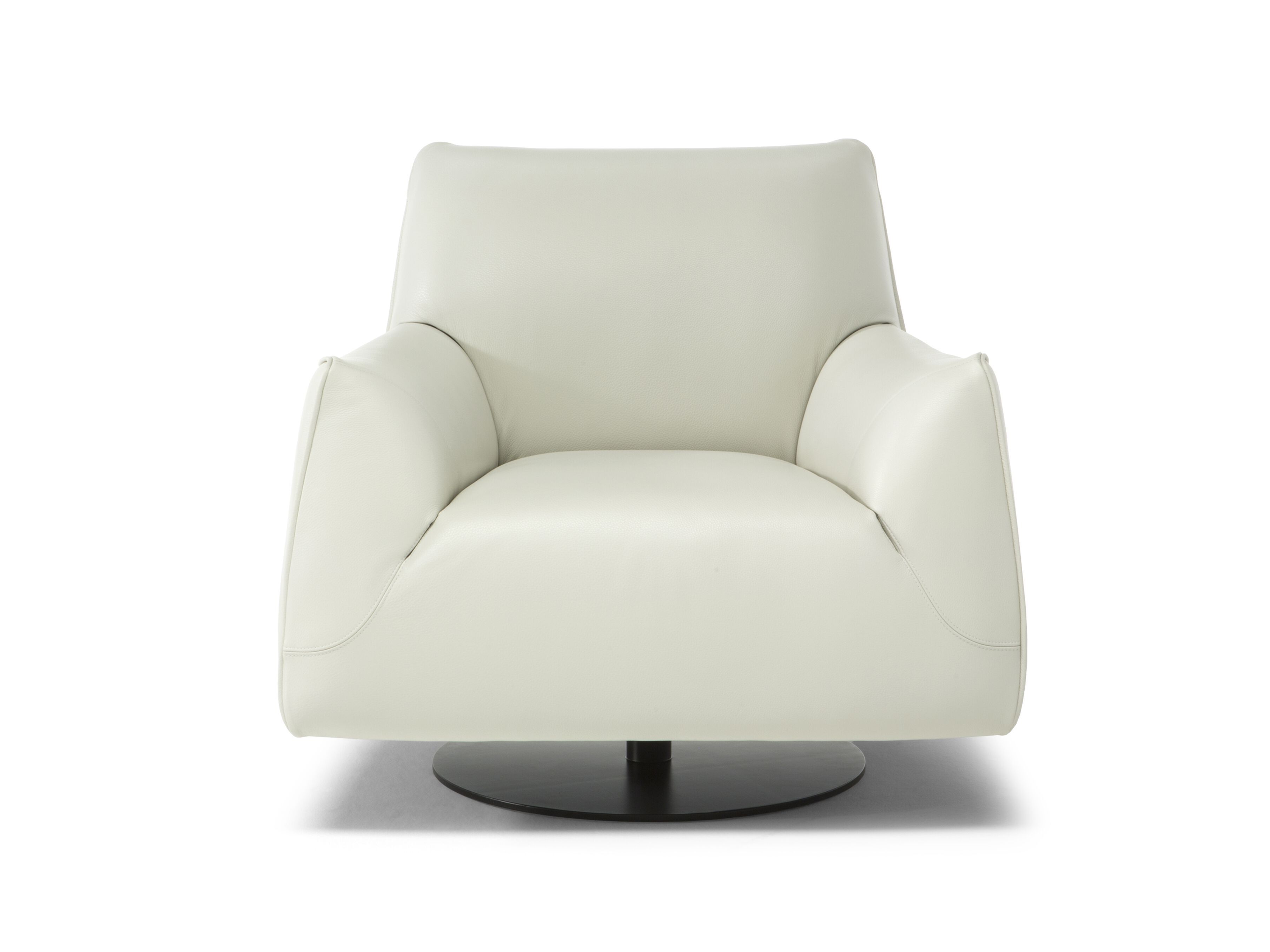 Вращающееся кресло из ткани и кожи с подлокотниками Natuzzi Italia DOLLY ARCH-00027236