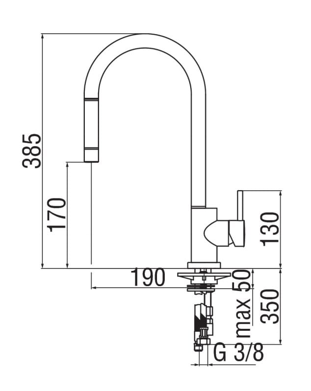 Кухонный смеситель со съемным ручным душем Nobili Live ARCH-00098629 - Вид №2