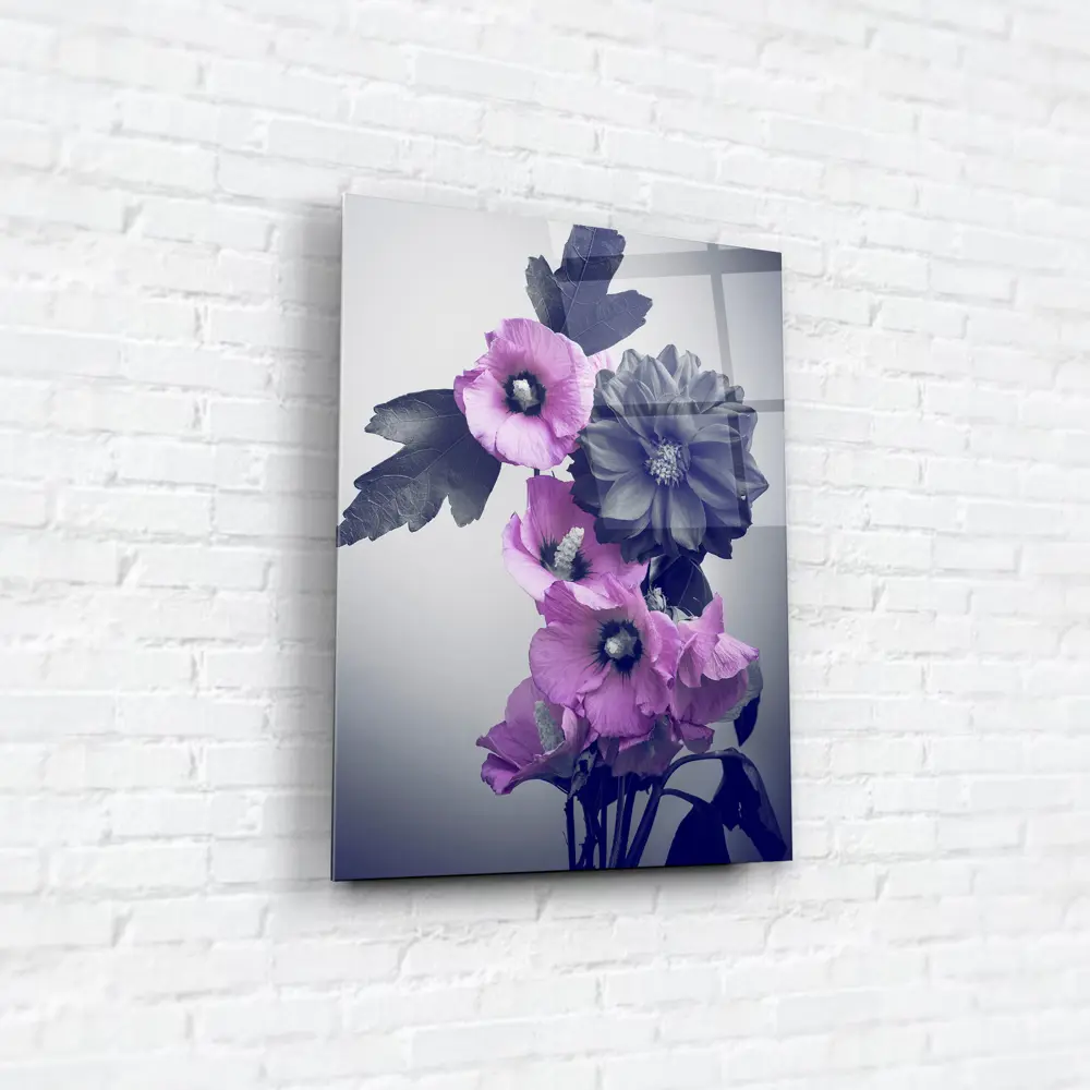 Картина на стекле "Цветы сиренево-серые" 60x80 см 82924211 STLM-2036770 ARTABOSKO  - Вид №2