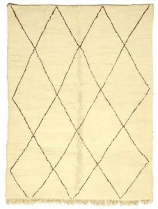 AFOLKI Прямоугольный шерстяной коврик с длинным ворсом и геометрическими мотивами Beni ourain Taa1070be