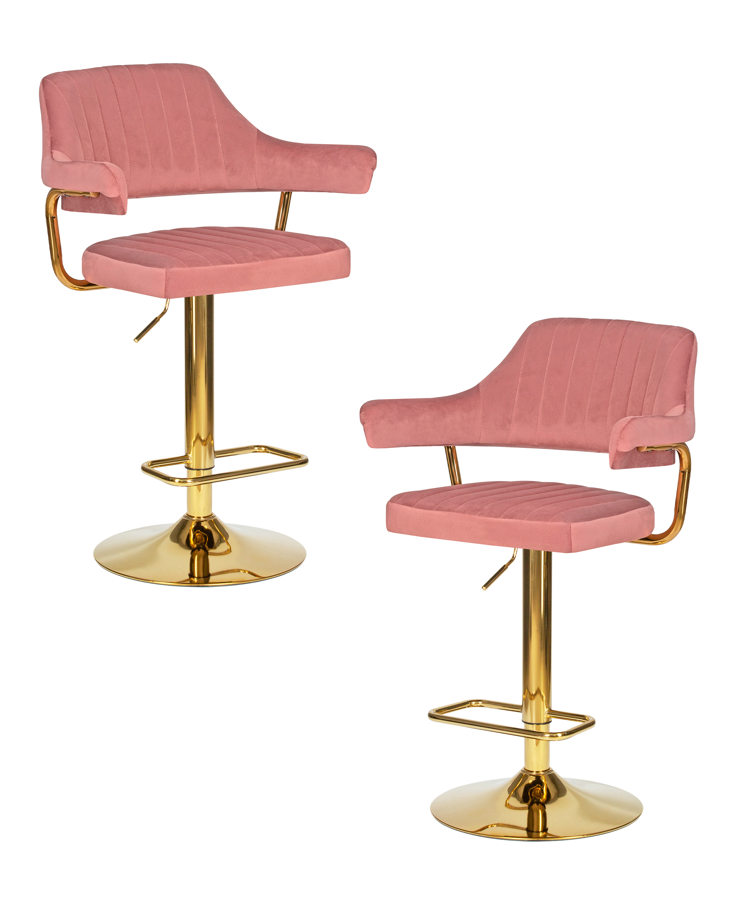 91000759 Комплект барных стульев 2 шт Charly gold lm-5019_golden 61x120x54 цвет розовый STLM-0433005 DOBRIN
