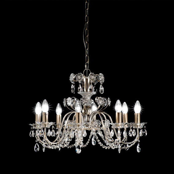 Люстра 6957/8 01 V1690 от MM Lampadari серебряная MM LAMPADARI ДИЗАЙНЕРСКИЕ 246618 Серебряный  - Вид №1