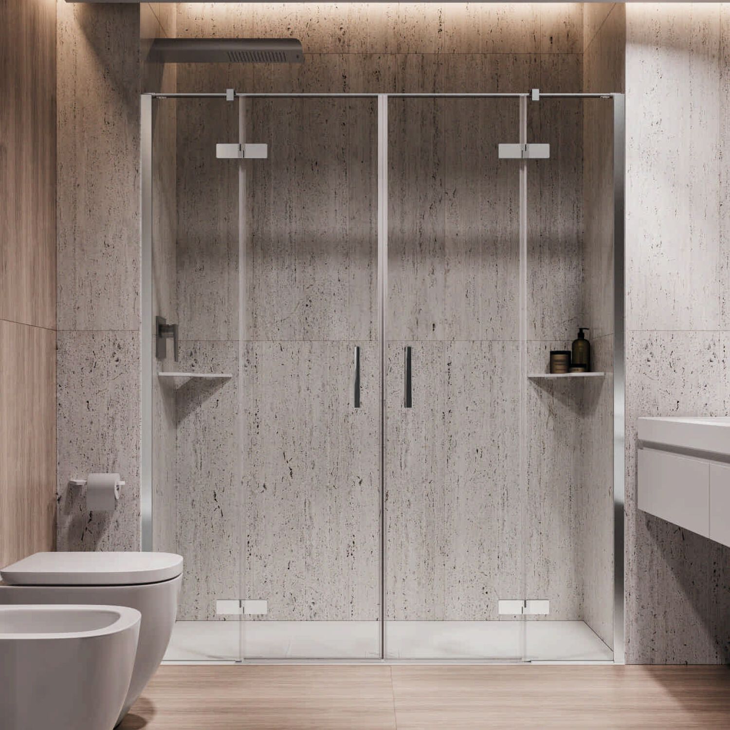 Хрустальная ниша душевая кабина с распашной дверью RELAX шарнир ARCH-00122057 - Вид №2