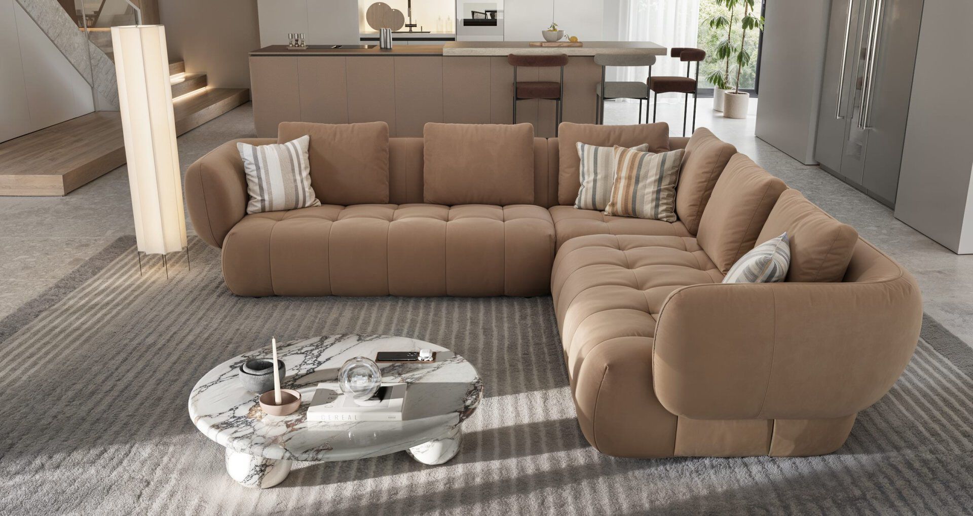 Угловой диван из ткани Sofanella море ARCH-00116504 - Вид №5