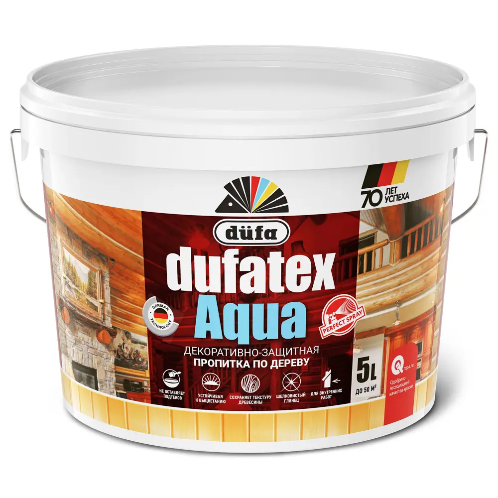 Dufa Dufatex Aqua — акриловая пропитка для дерева с защитой от влаги и УФ-лучей 13804980 STLM-0003800 - Вид №1