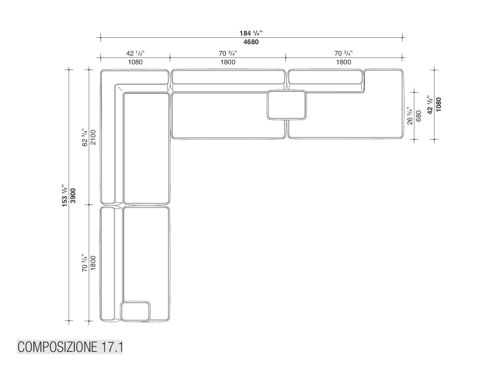 Секционный диван из ткани Lema CLOUD ARCH-00034290 - Вид №35