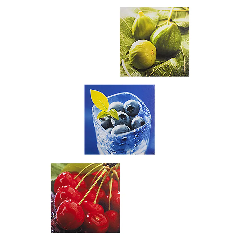 Канвас 3х40х40 см «Фрукты» сет 3 шт. 14910355 STLM-2124523 Santreyd 