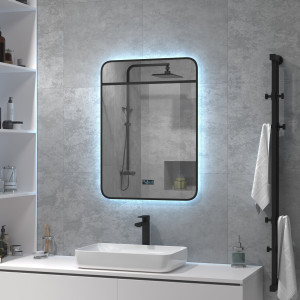 84855257 Зеркало для ванной Drive с подсветкой 60x80 см цвет черный ЗЕРКАЛА С LED-ПОДСВЕТКОЙ STLM-0056145 Santreyd