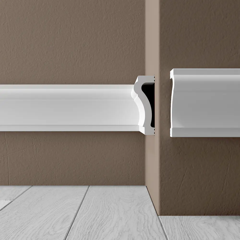 Молдинг потолочный полистирол ударопрочный Де-Багет Polymer М 70 белый 20x70x2000 мм STLM-2026685