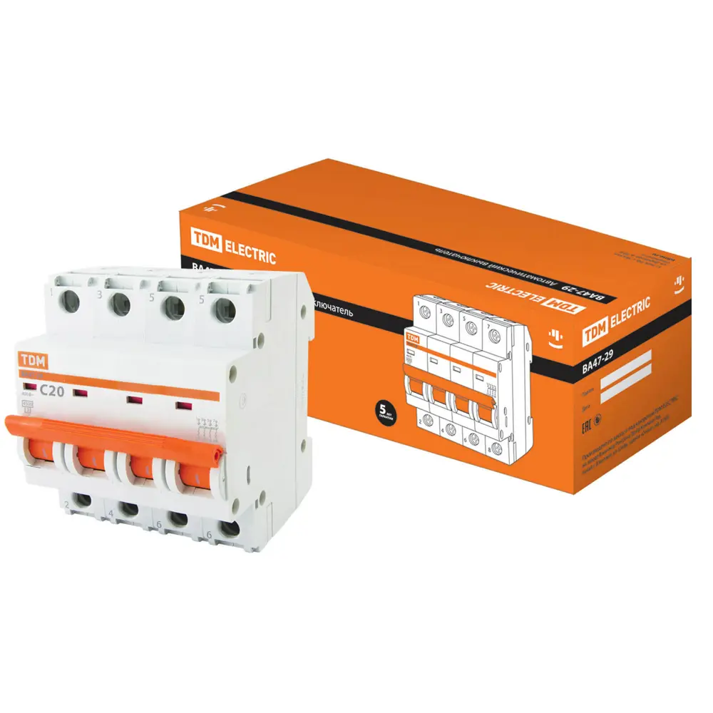 Автоматический выключатель TDM Electric ВА47-29 4P C20A 89347169 STLM-1106494 - Вид №4