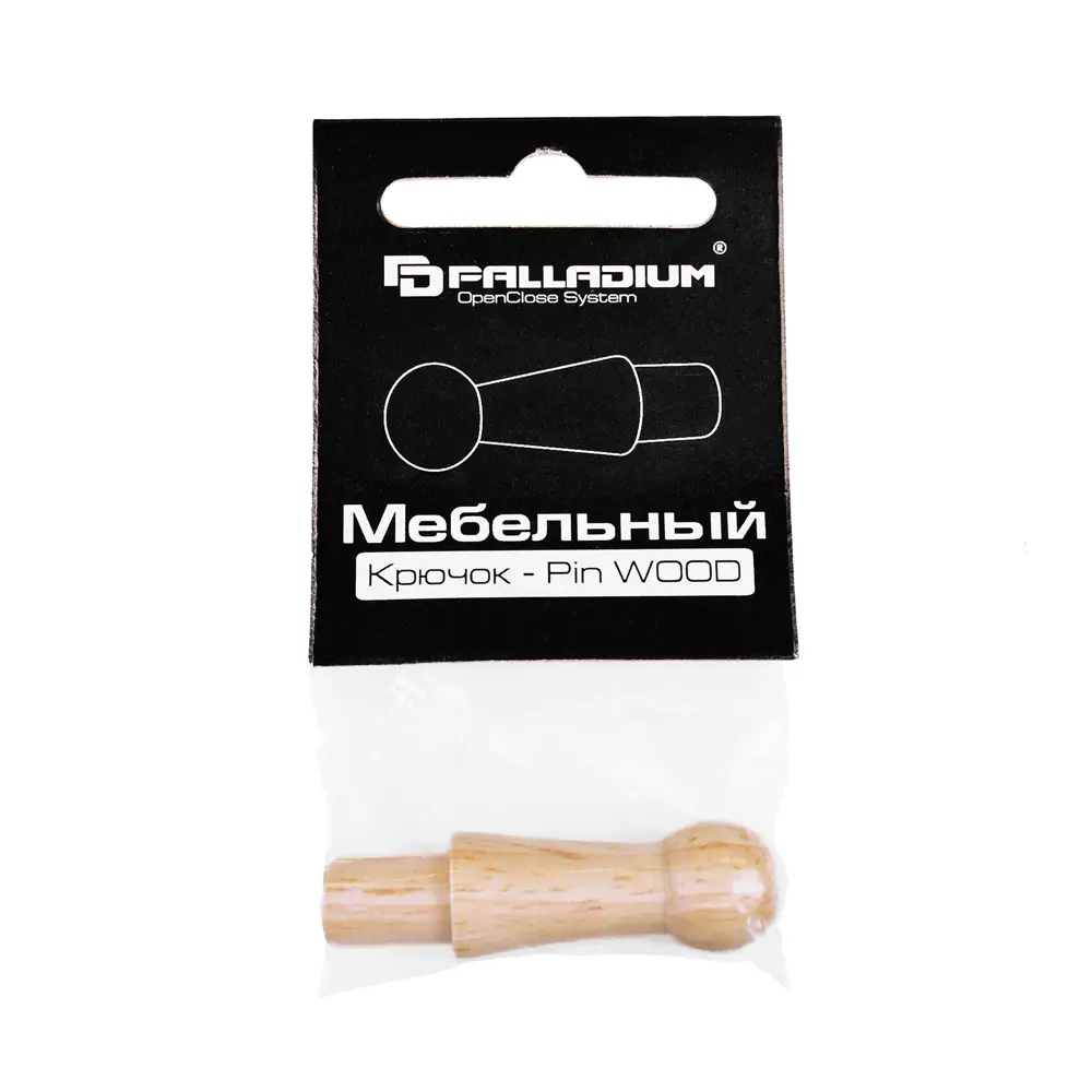 Крючок мебельный Pin Wood 15x40 мм цвет дерево 89347347 STLM-2204353 Santreyd  - Вид №1