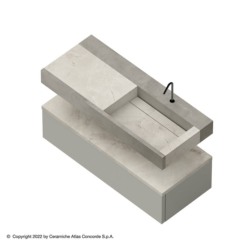 Подвесной одиночный умывальник с подвесным комодом Atlas Concorde Habitat Dialogo ARCH-00019182 - Вид №15