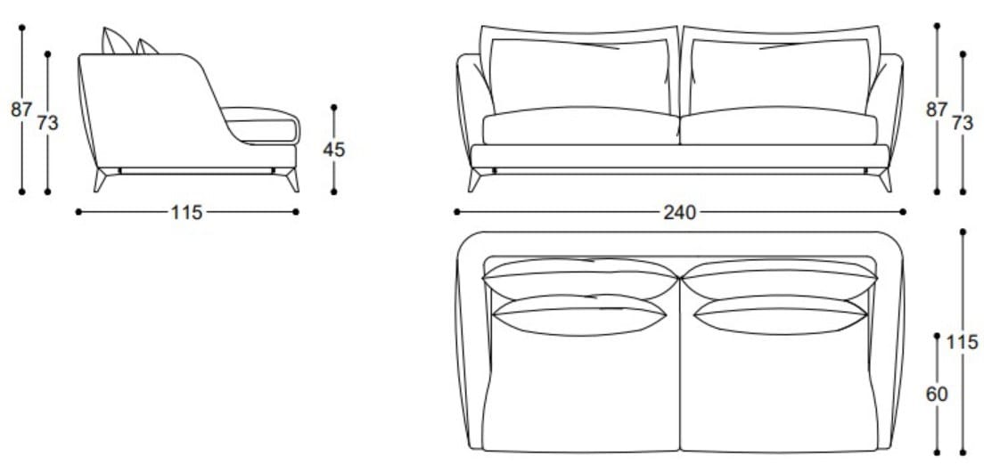 3-местный тканевый диван BLACK TIE Brando ARCH-00001629 - Вид №5
