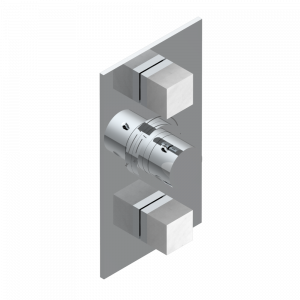 G3W-5400BE Накладка с ручкой регулировки температуры и двумя маховиками для термостатического смесителя 5400AE Thg-paris Montaigne marbre blanc Vénus с рукоятками Хром