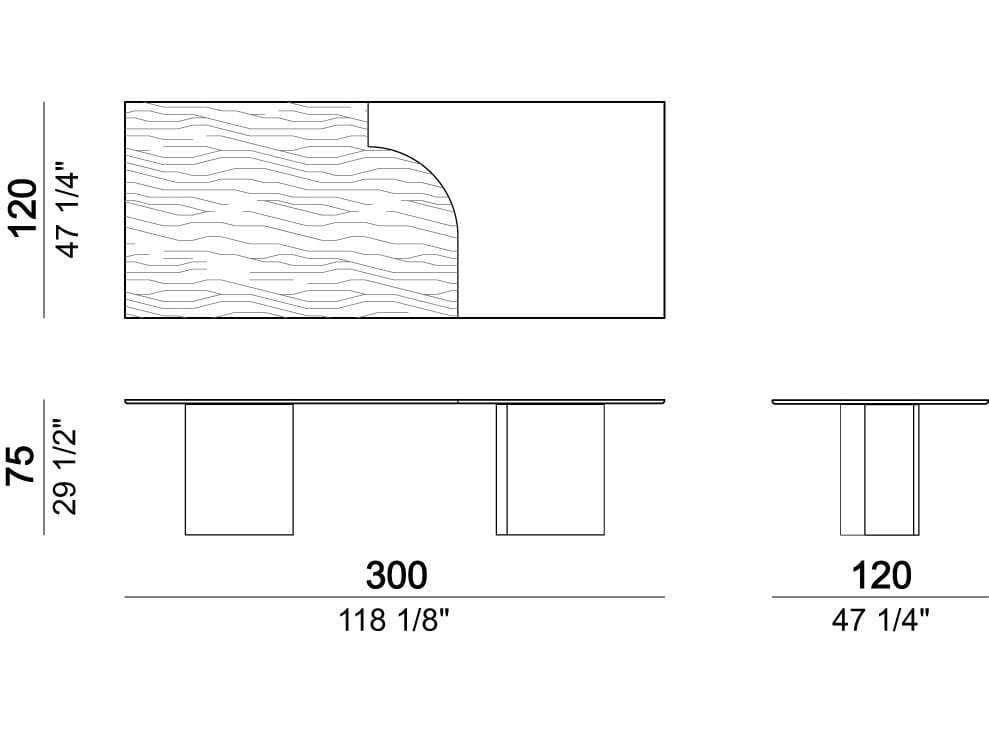 Прямоугольный обеденный стол из мрамора и дерева Arketipo MILLENNIUM ARCH-00151183 - Вид №7