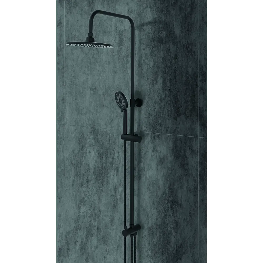 Душевая стойка для ванной с боковым креплением Терни KONSENSA черный STLM-2178531 - Вид №9