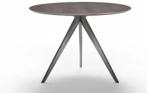 Flexform Круглый деревянный стол с основанием 3 звезды Zefiro