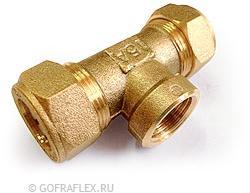 Тройник труба-труба-внутренняя резьба 15*15мм*1/2 дюйма Flexible hose Россия