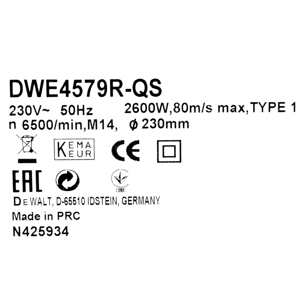 УШМ (болгарка) DeWalt DWE4597, 2600 Вт, 180 мм STLM-2187469 - Вид №6