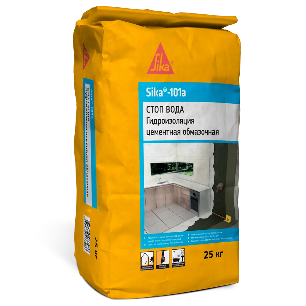 Сухая смесь для гидроизоляции Sika-101 A Стоп вода 25 кг STLM-2075122