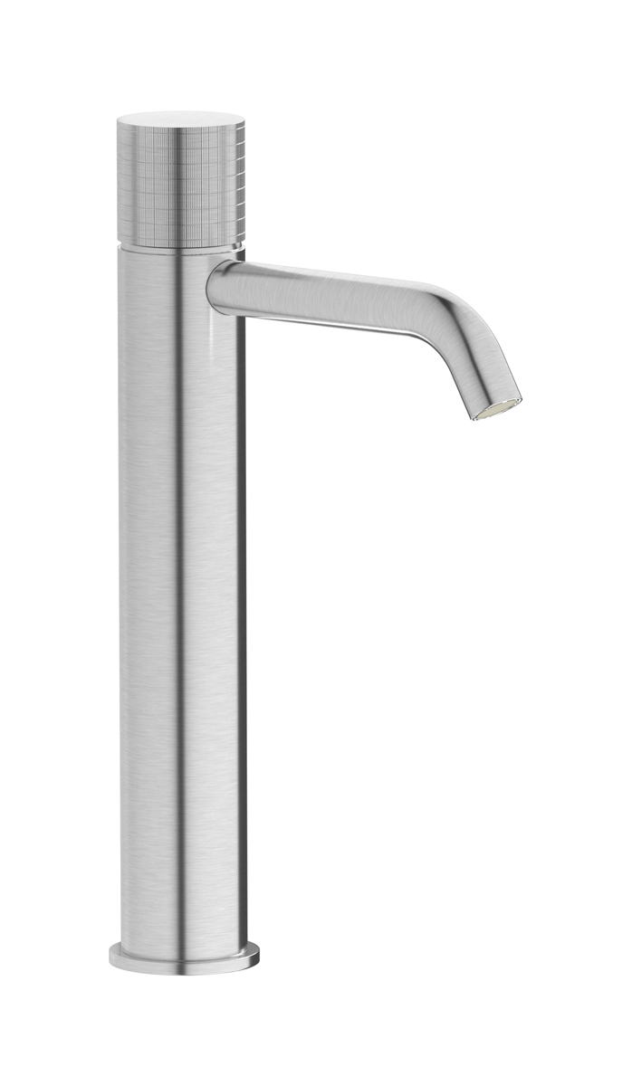 Высокий смеситель для раковины на 1 отверстие в комплекте с донным клапаном WE ARE IB ga202ss Brushed Nickel Gatsby