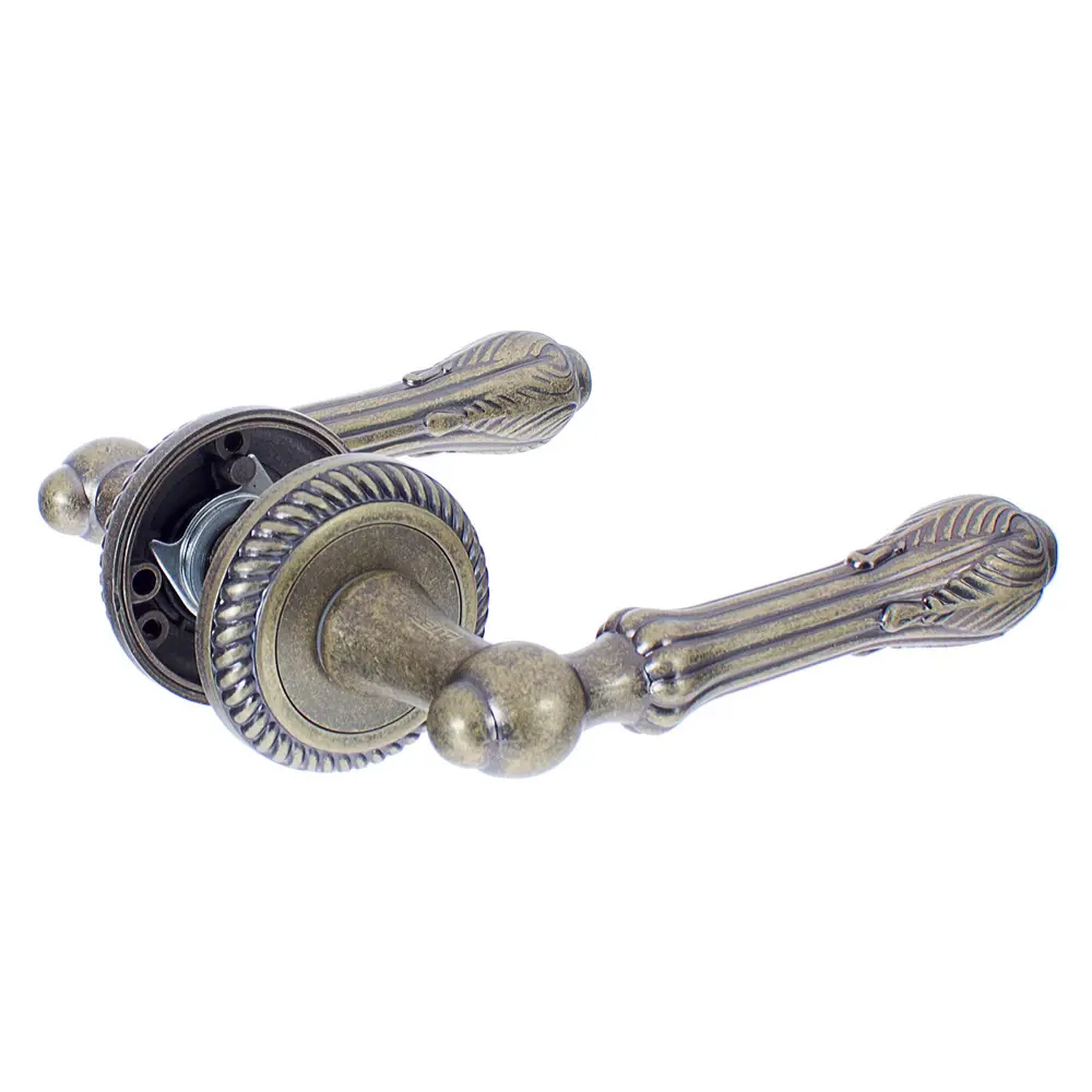 Ручки дверные на розетке Puerto AL 512-17, алюминий, цвет античная/матовая бронза STLM-2022693 - Вид №1