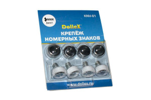 16071667 Крепеж номерного знака DolleХ, с заглушкой-колпачком, хром, KNV-01 Dollex