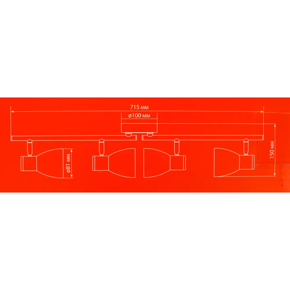 Спот поворотный Бутон на планке 4 лампы E14 8 м² цвет сосна TDM ELECTRIC STLM-2209588 - Вид №4