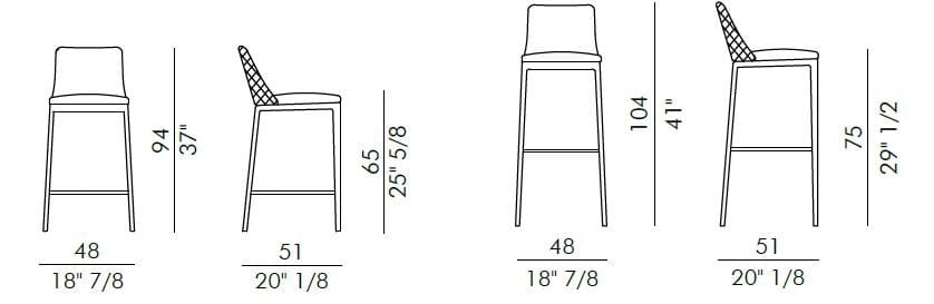 Высокий кожаный стул со спинкой EFORMA Max ARCH-00019889