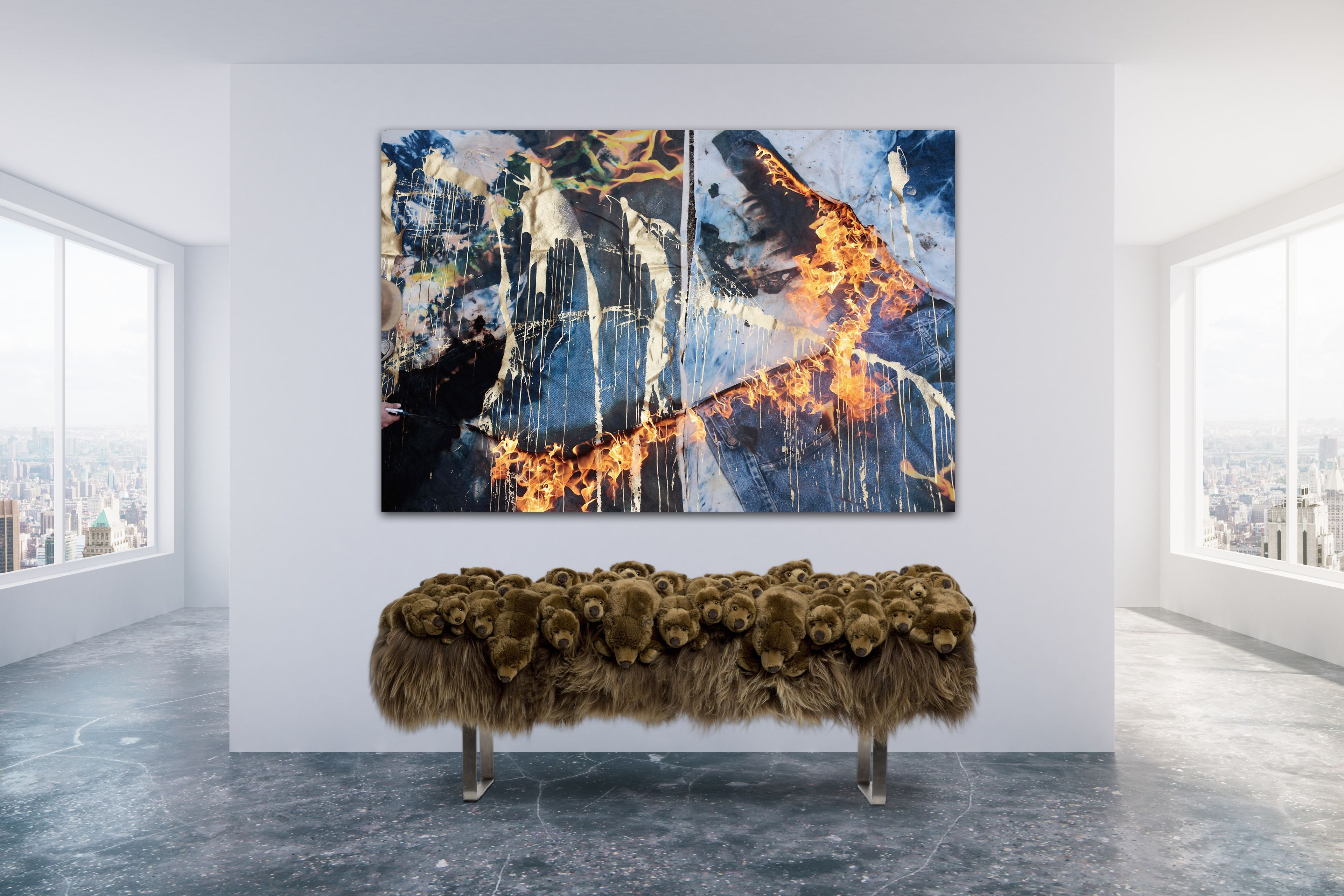 Мягкая скамейка из полиэстера APCOLLECTION Гризли ARCH-00149732 - Вид №3