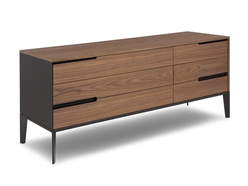 Комод из орехового дерева со встроенными ручками Natuzzi Italia Mondrian ARCH-00080443