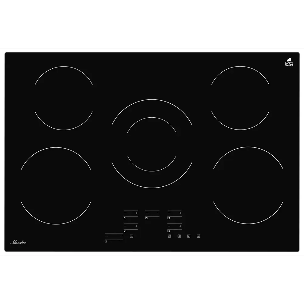 Электрическая варочная панель Monsher MHE 7002 77 см 5 конфорок цвет черный