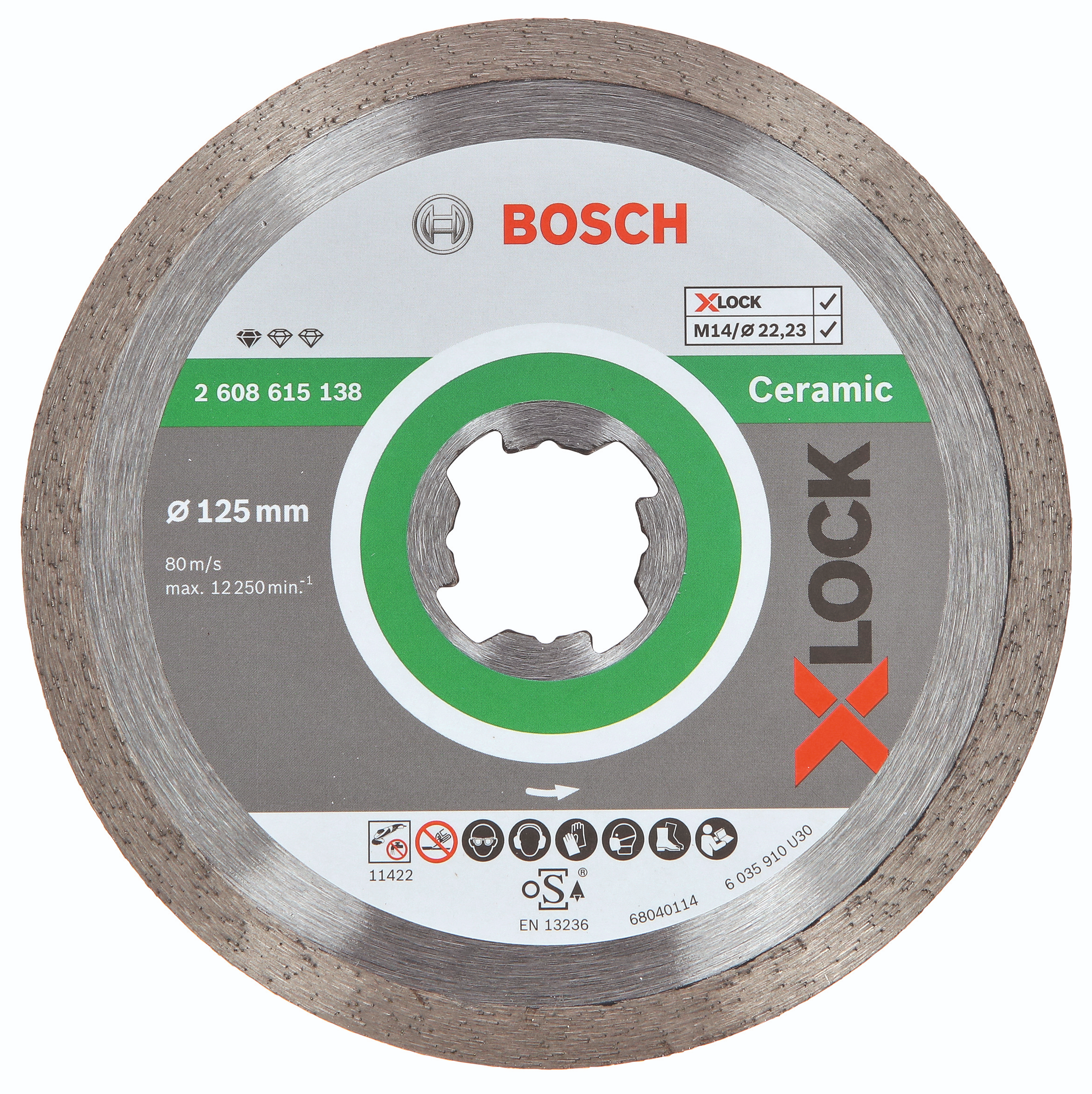 88109525 Диск алмазный по керамике Bosch X-lock Ceramic, 125x22.23 мм STLM-0076735 BOSCH PROFESSIONAL