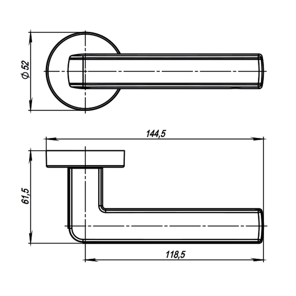 Ручка дверная Armadillo Cube URB3 без запирания ЦАМ гальваническое покрытие цвет матовый никель/хром STLM-2054047 - Вид №6