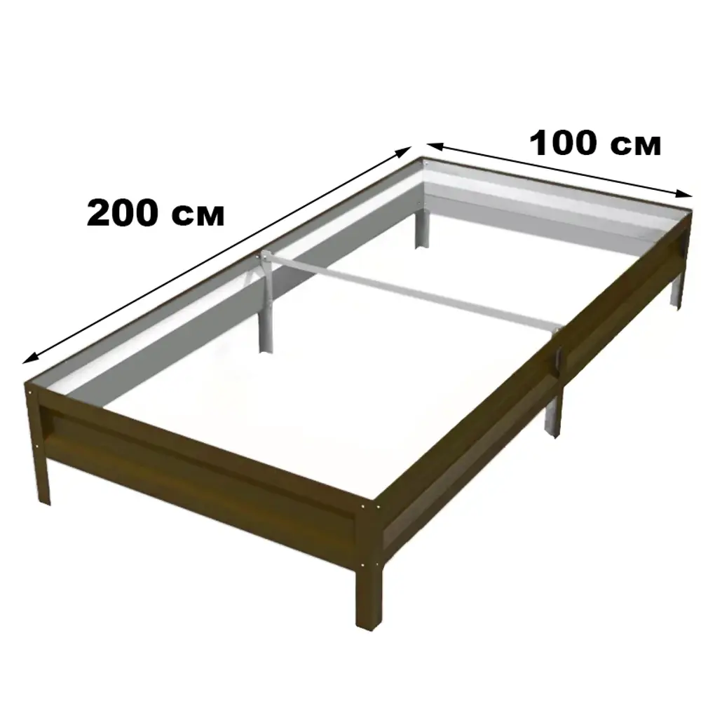 Грядка садовая 200x100x20 см цвет коричневый 89445306 STLM-2209379 Santreyd 