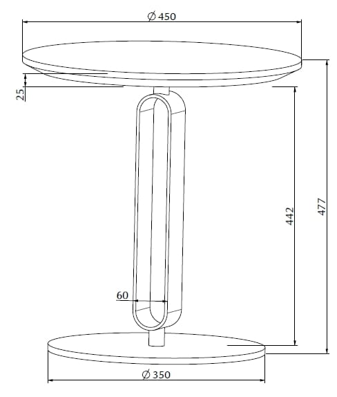 Круглый стальной и деревянный журнальный столик с журнальной стойкой Bontempi Casa ALFRED ARCH-00030442 - Вид №5
