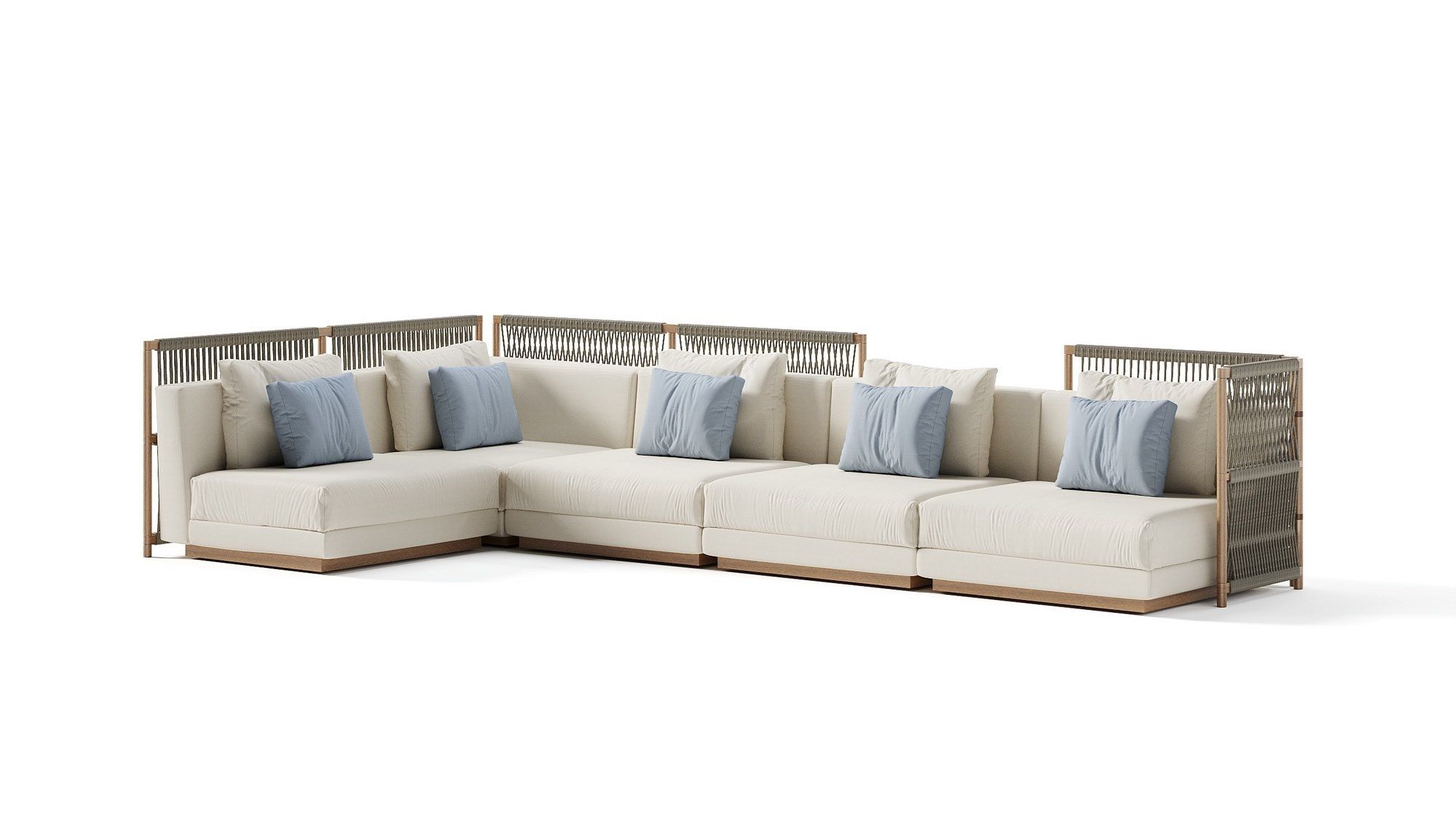 Секционный садовый диван с каркасом iroko Braid Embrace ARCH-00041078 - Вид №1