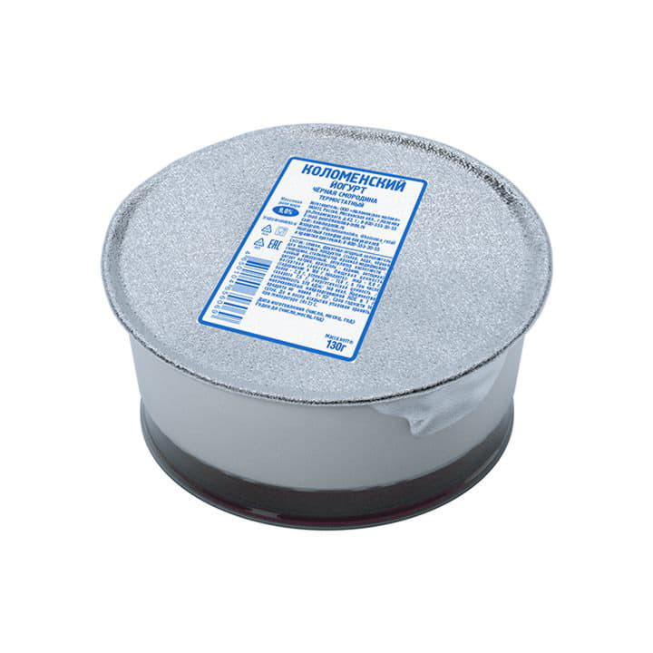 Йогурт Коломенский Черная смородина термостатный 9% Коломенское молоко 130 г БЗМЖ Santreyd 6120