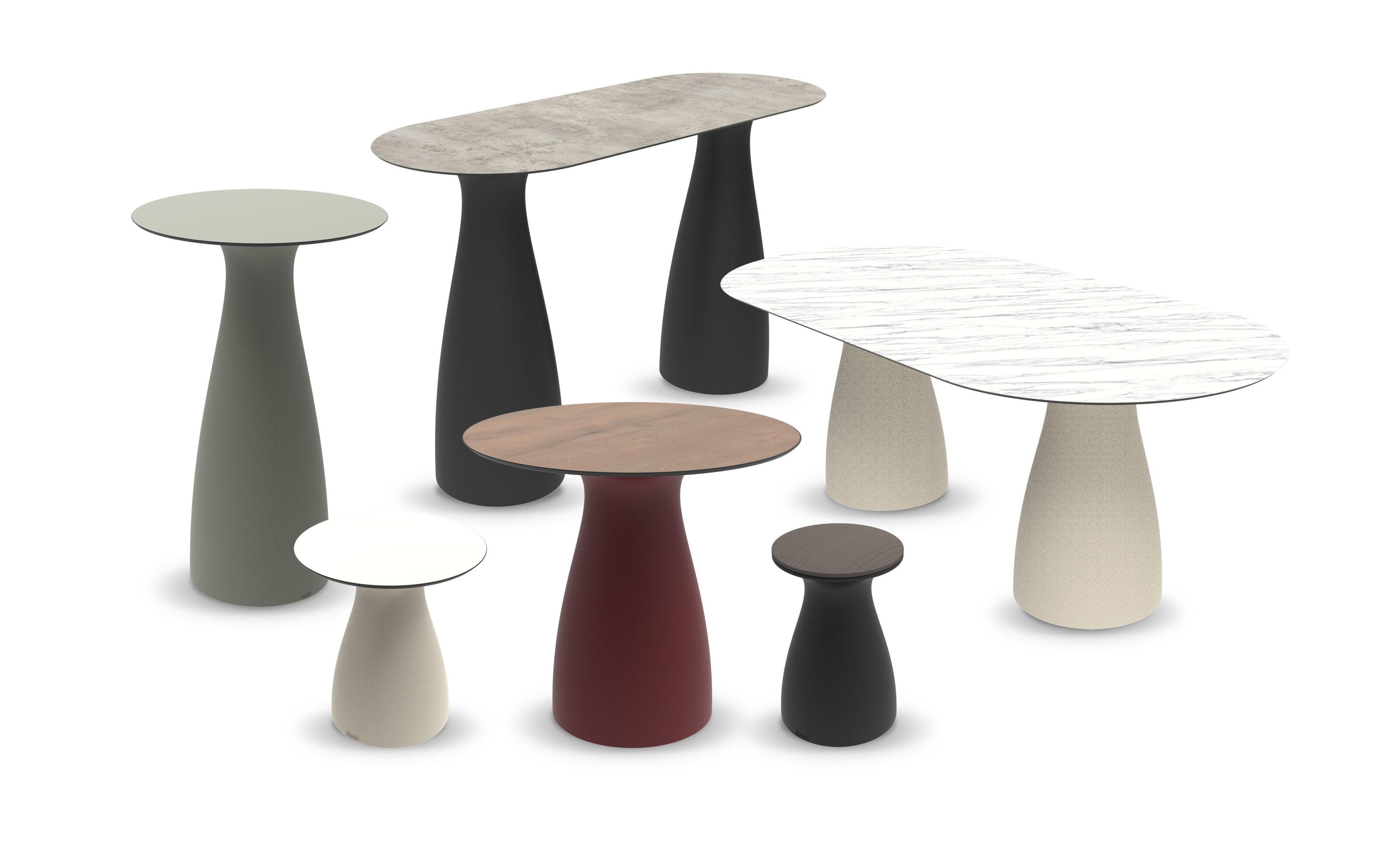 Высокий овальный стол из HPL и полиэтилена Resol Baobab ARCH-00005632