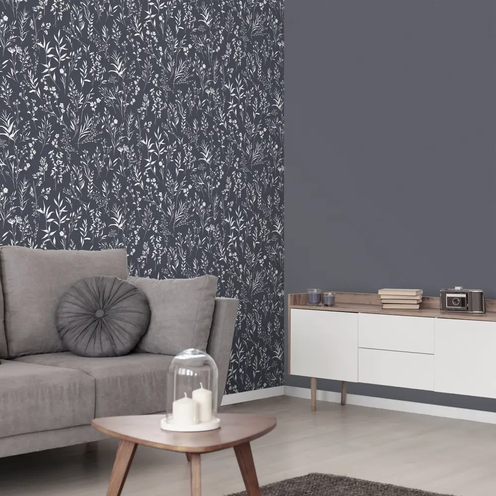 Флизелиновые обои Victoria Stenova Lavanda в глубоком сером тоне 89400060 STLM-1570211 - Вид №5